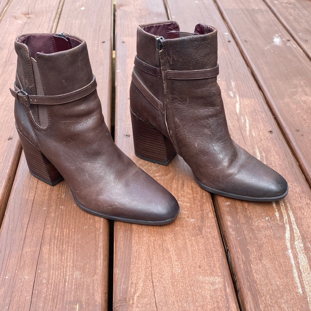 Franco Sarto Dark Brown Ankle Booties